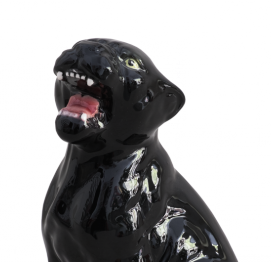 BLACK PANTHER (16CM) ITALIAN CERAMIC SCULPTURE