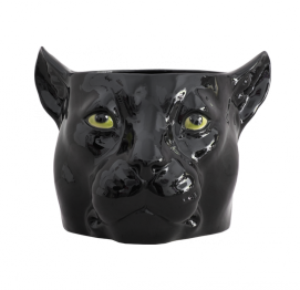 BLACK Panther BIG Flower Pot (Ø25CM) Italian Ceramic